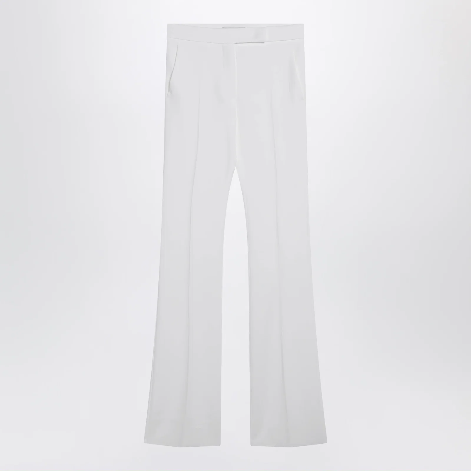 Max Mara Optical white slim trousers in crêpe canvas