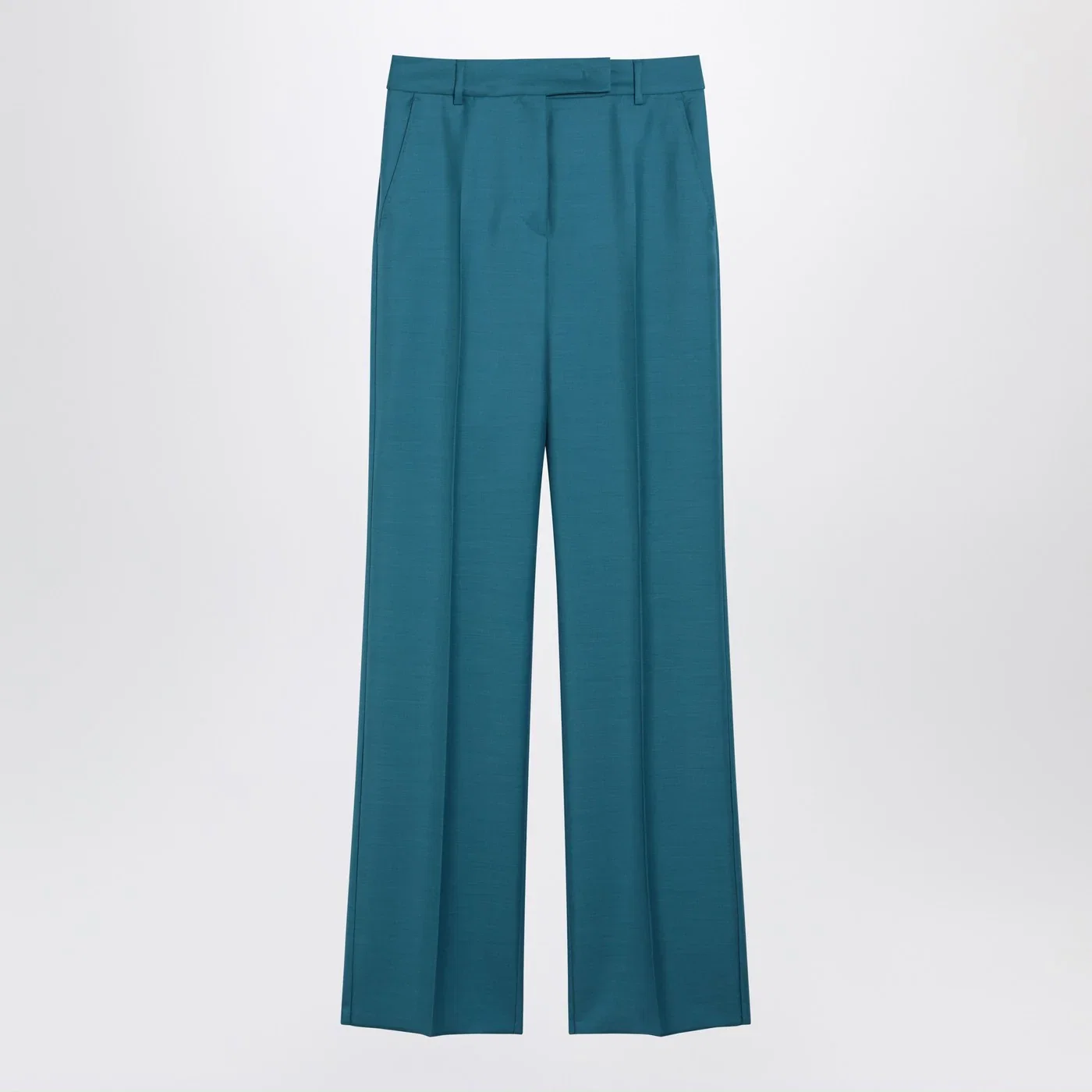 Max Mara Turquoise wool and silk-blend trousers