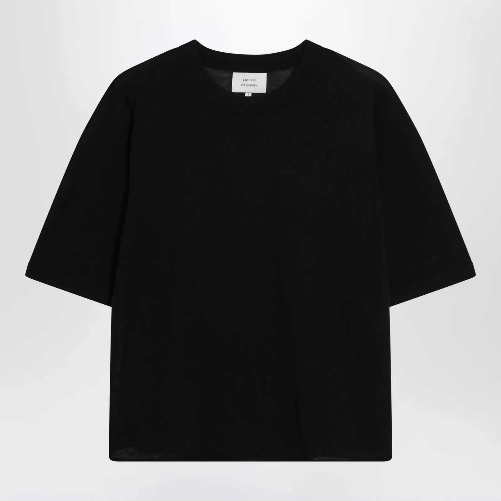 LouLou De Saison Black Nala Fluid Cashmere Top