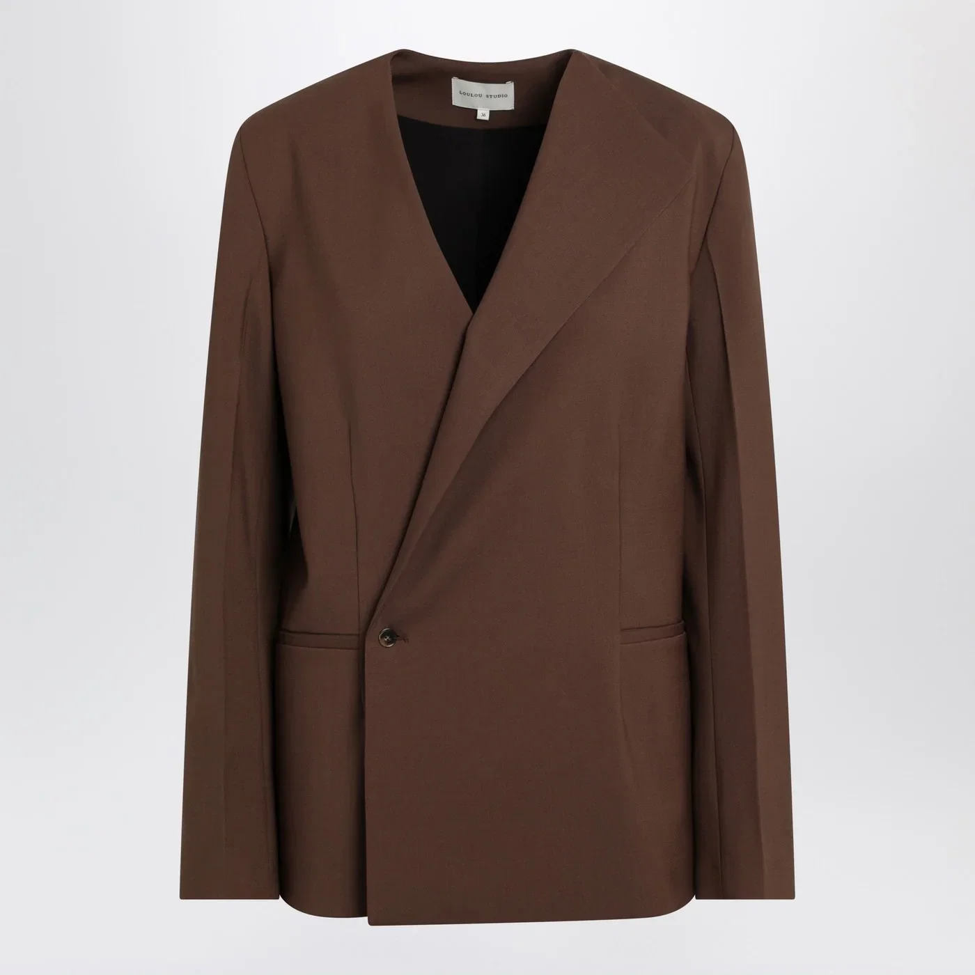 LouLou De Saison Brown double-breasted wool jacket