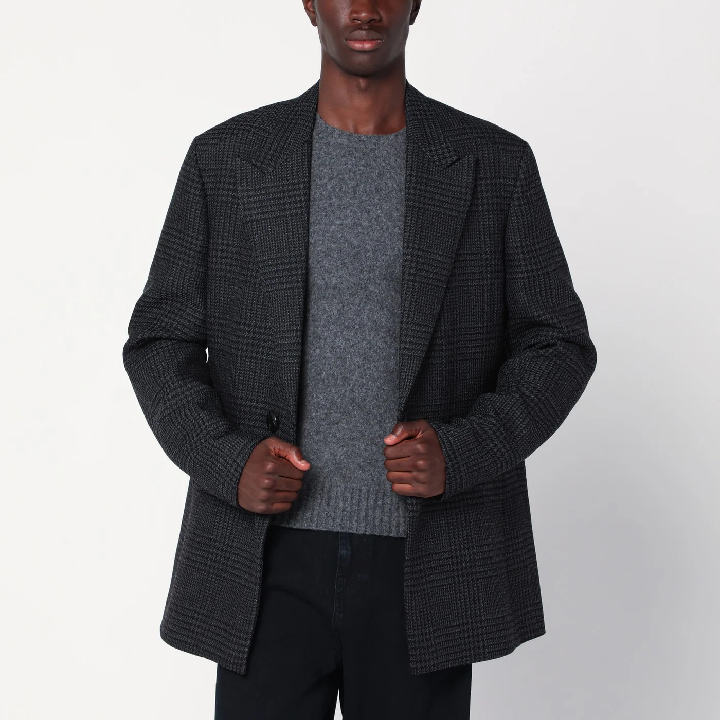 NAMACHEKO Black melange Prince of Wales jacket