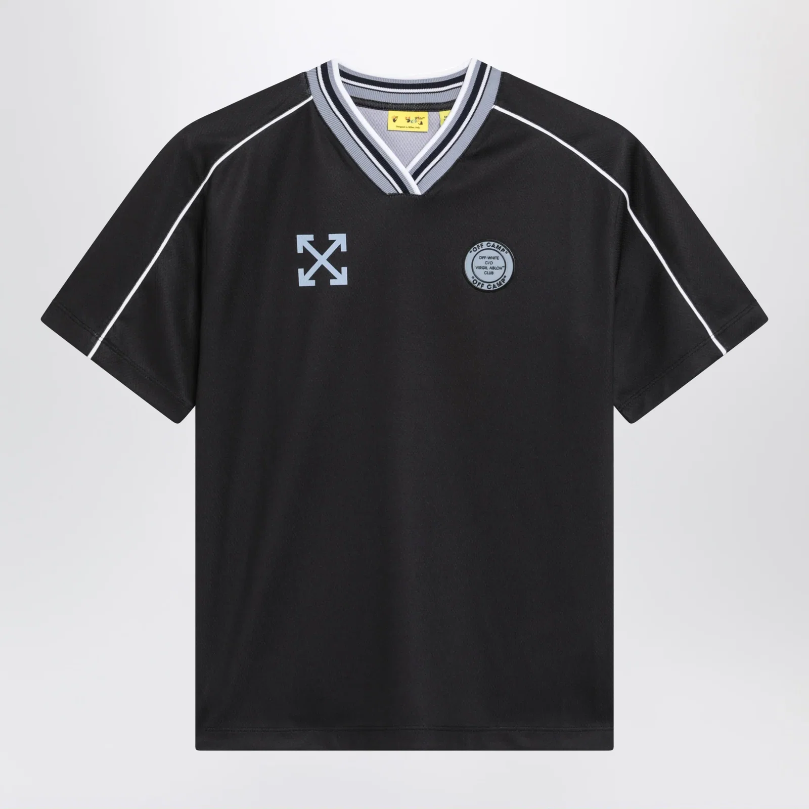 Off-White™ Black Football Jersey With Logo Patch