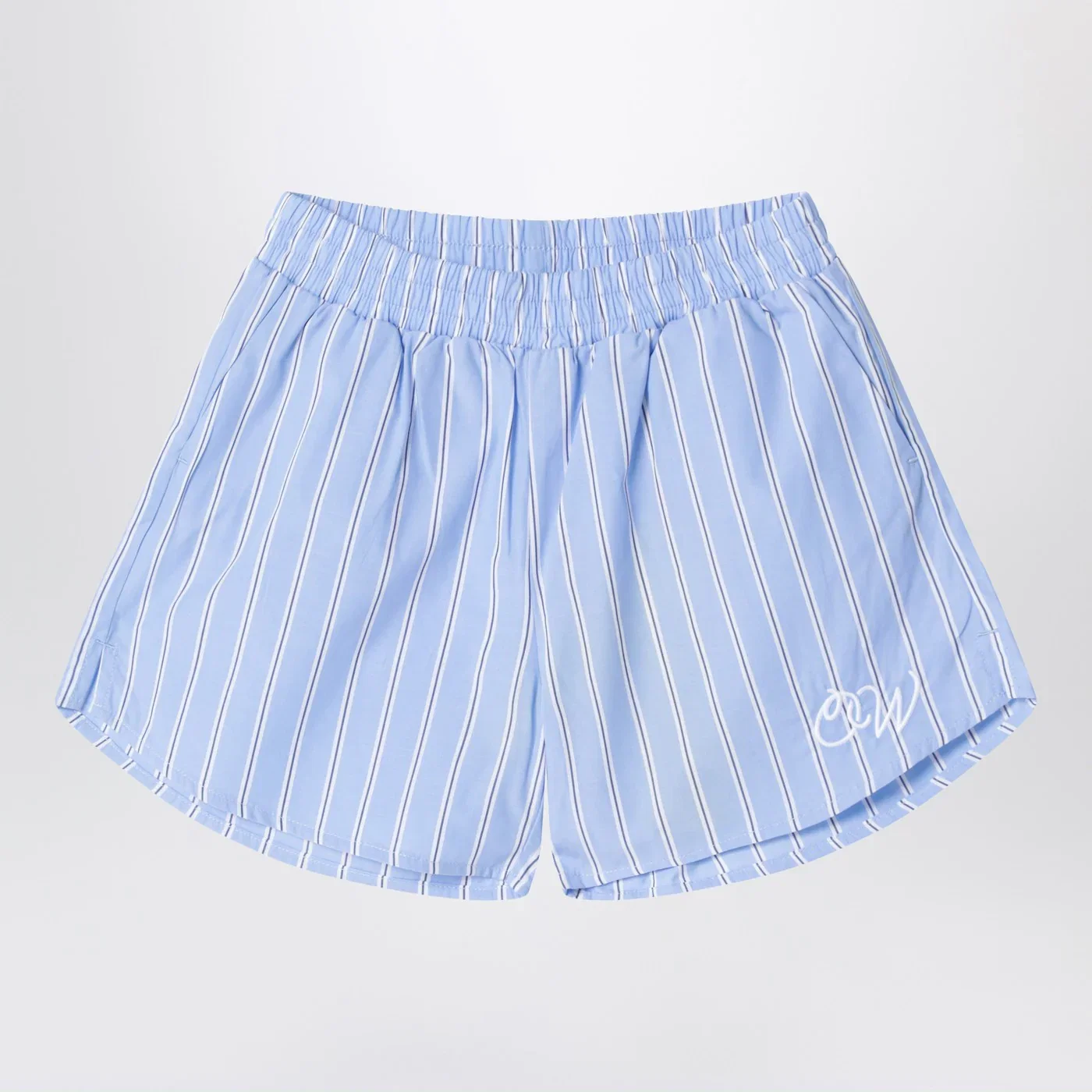Off-White™ Light blue striped cotton Shorts