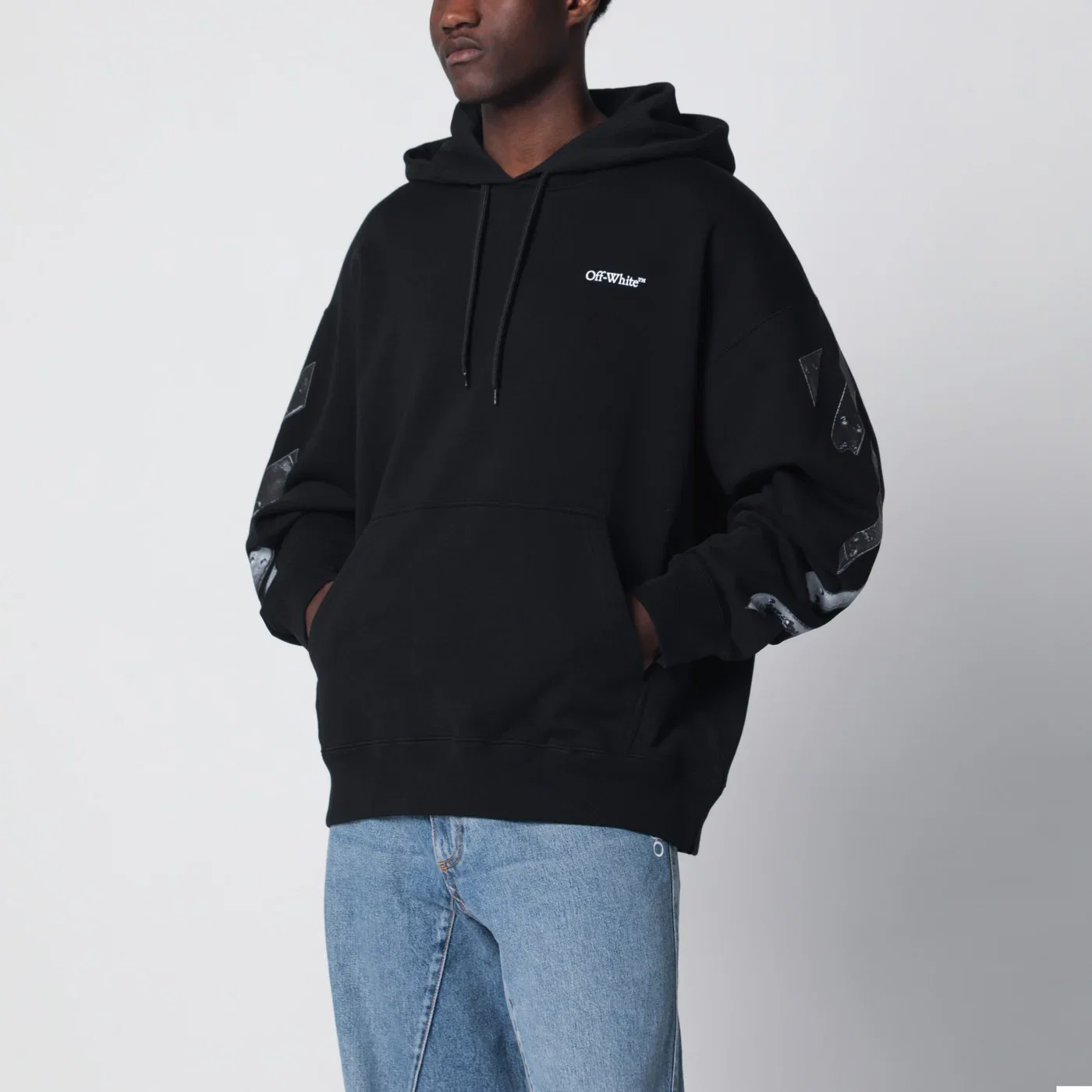 Off-White™ Black hooded sweatshirt with logo print