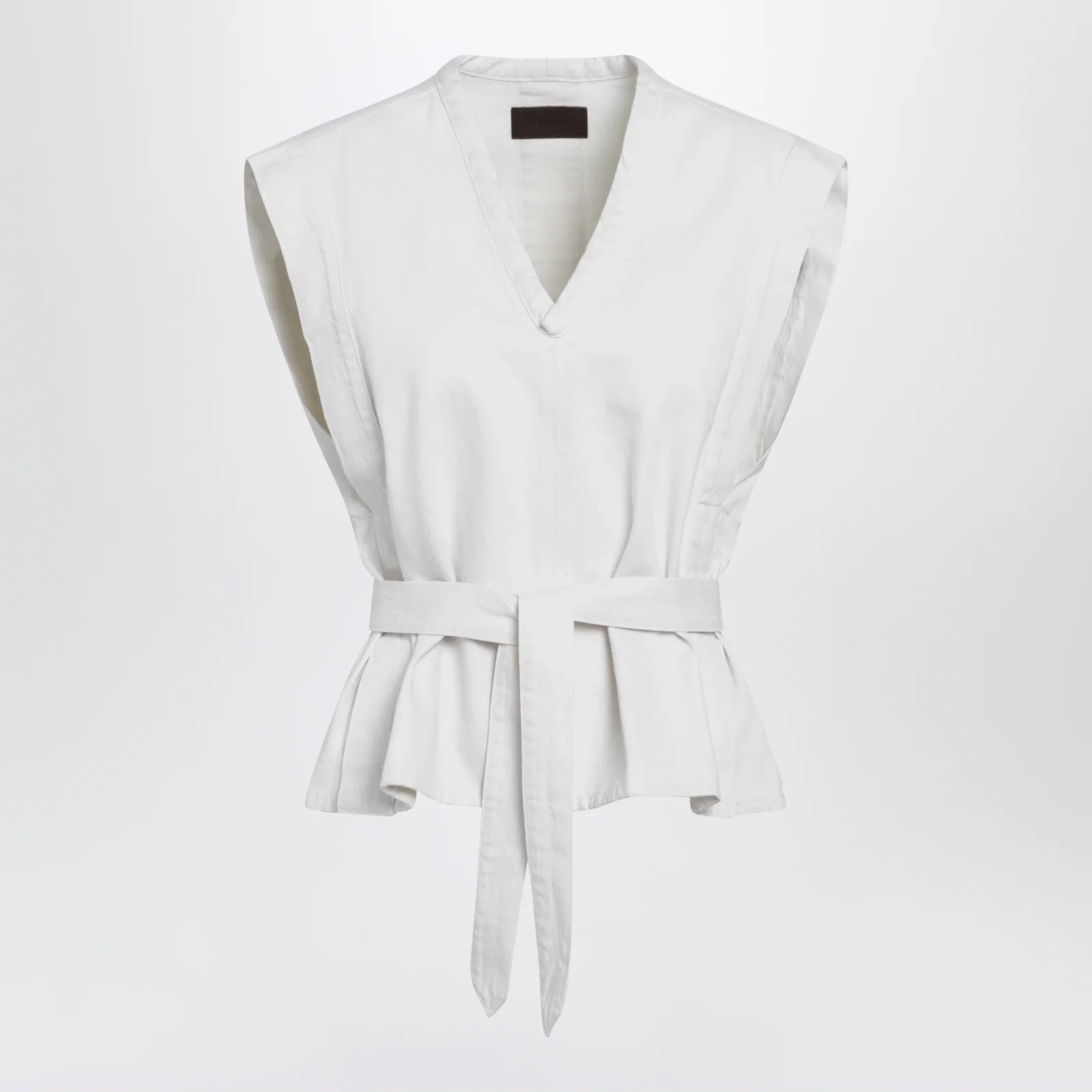 LEMAIRE White Chasuble shirt in bleached denim