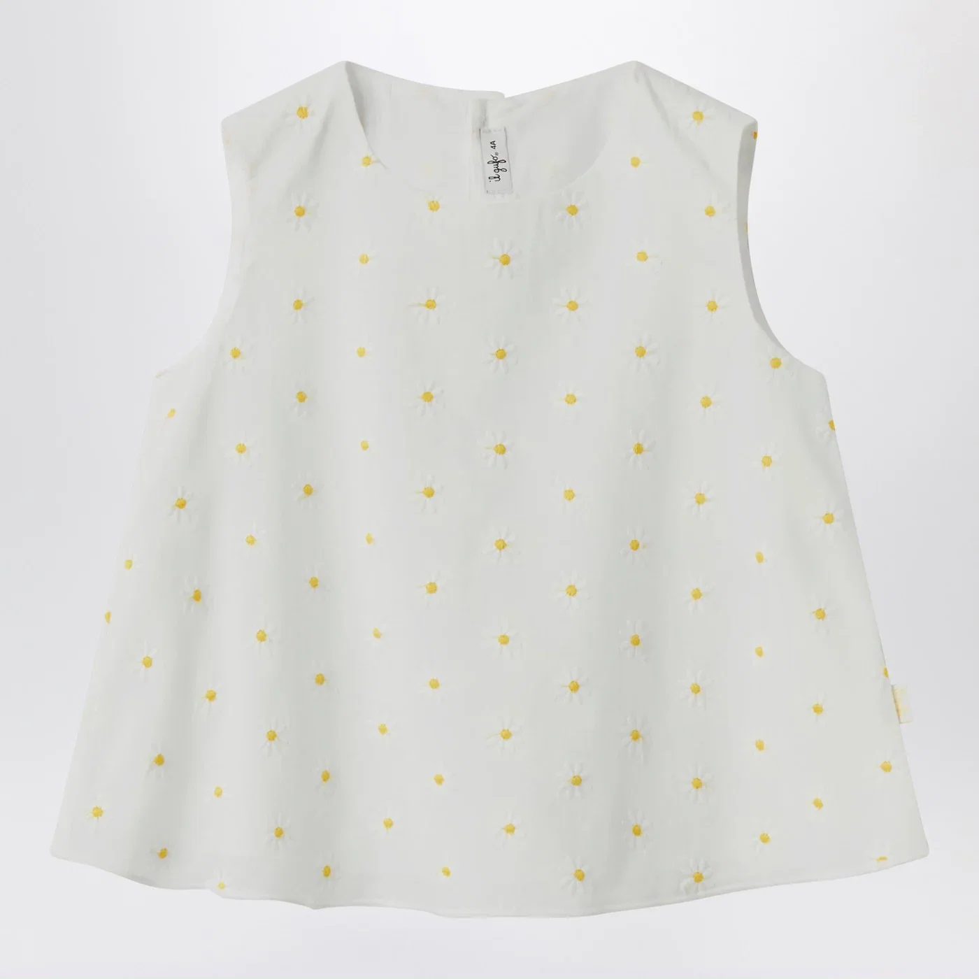 Il Gufo White top with floral embroidery