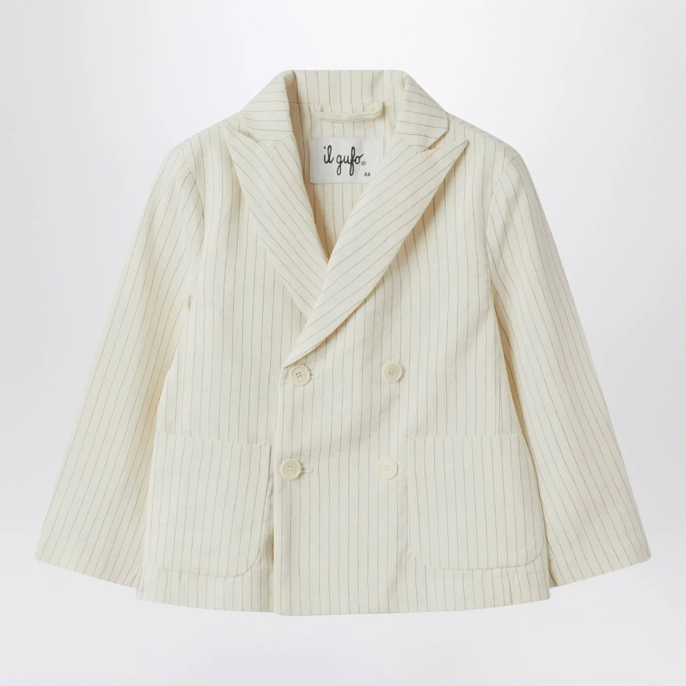 Il Gufo Double-breasted jacket in pinstriped cotton
