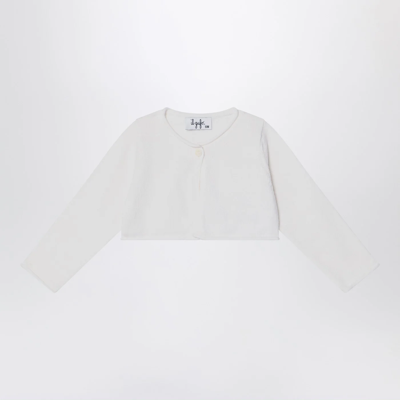 Il Gufo Short wrap cardigan white milk