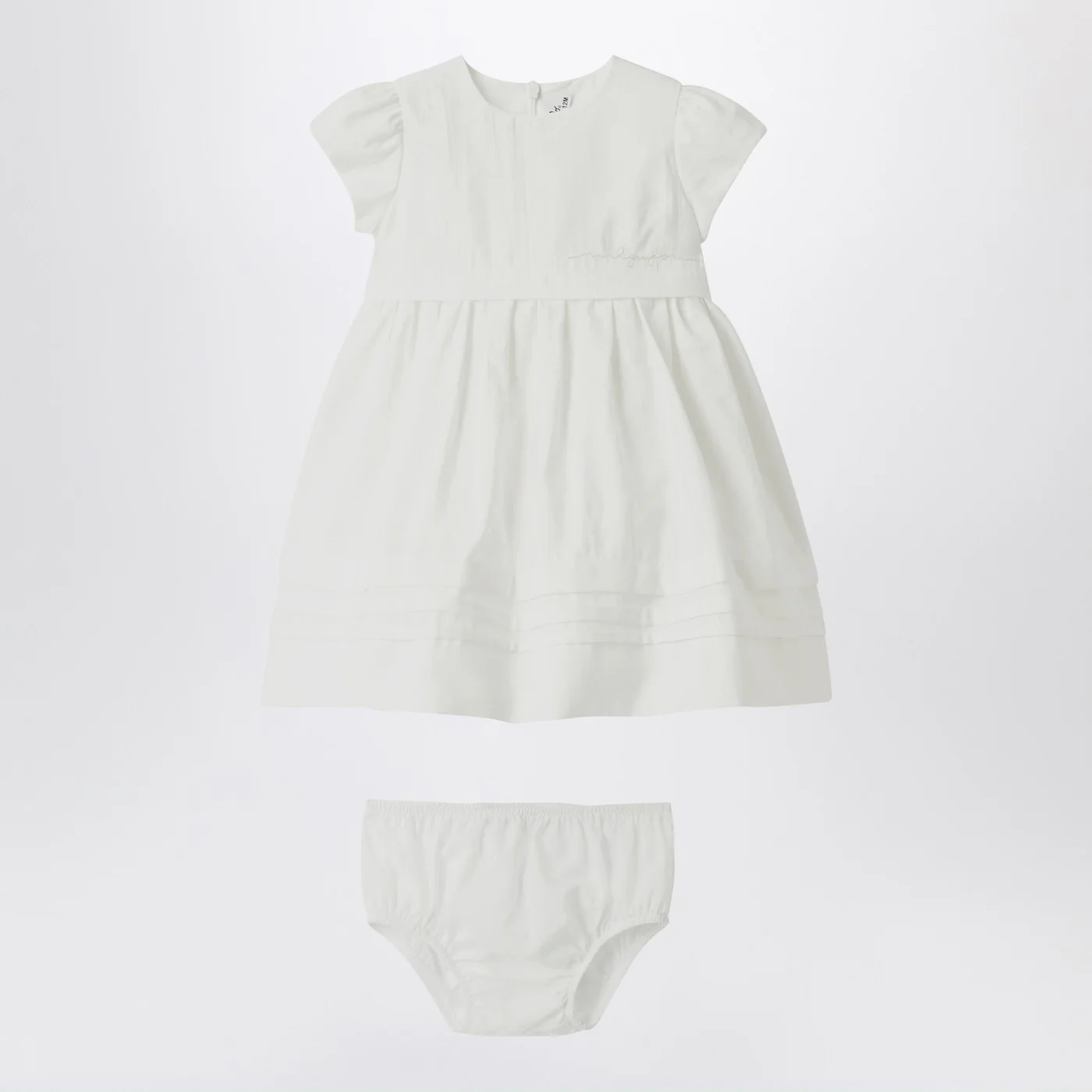 Il Gufo White dress with culotte in viscose poplin