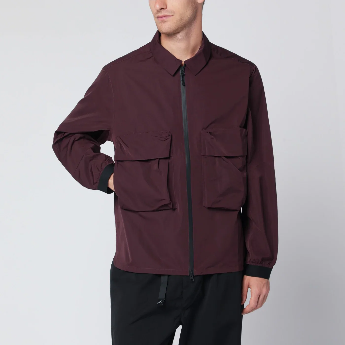Purple Mountain Observatory Wine-coloured zip jacket
