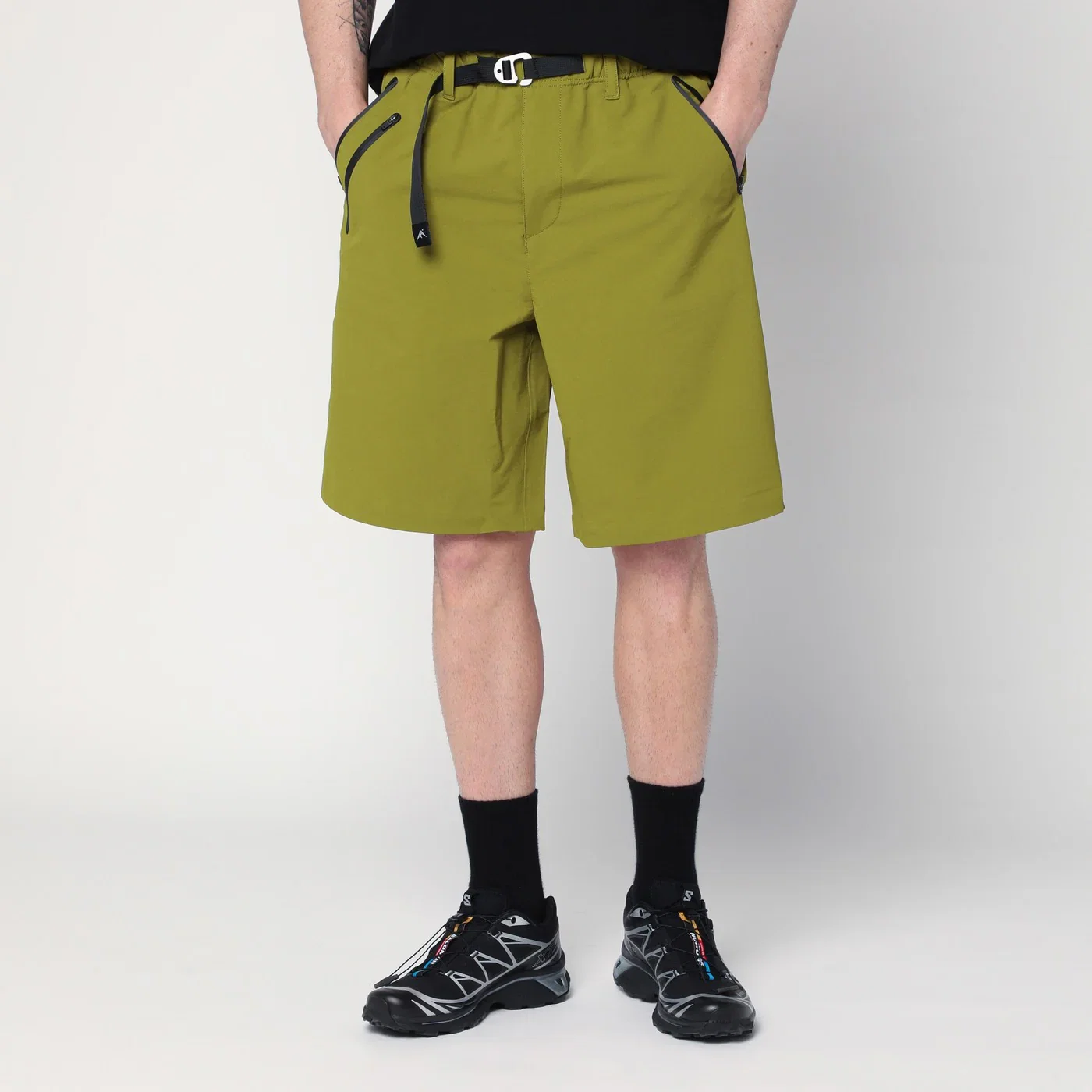 Purple Mountain Observatory Olive green Bermuda in mixed nylon