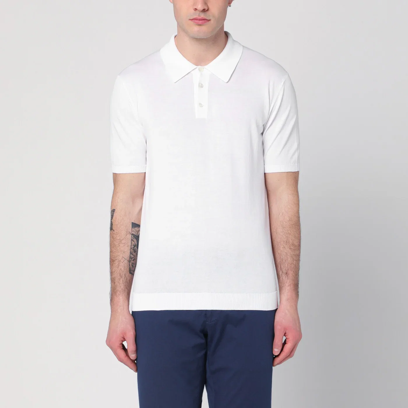 Roberto Collina White polo in cotton