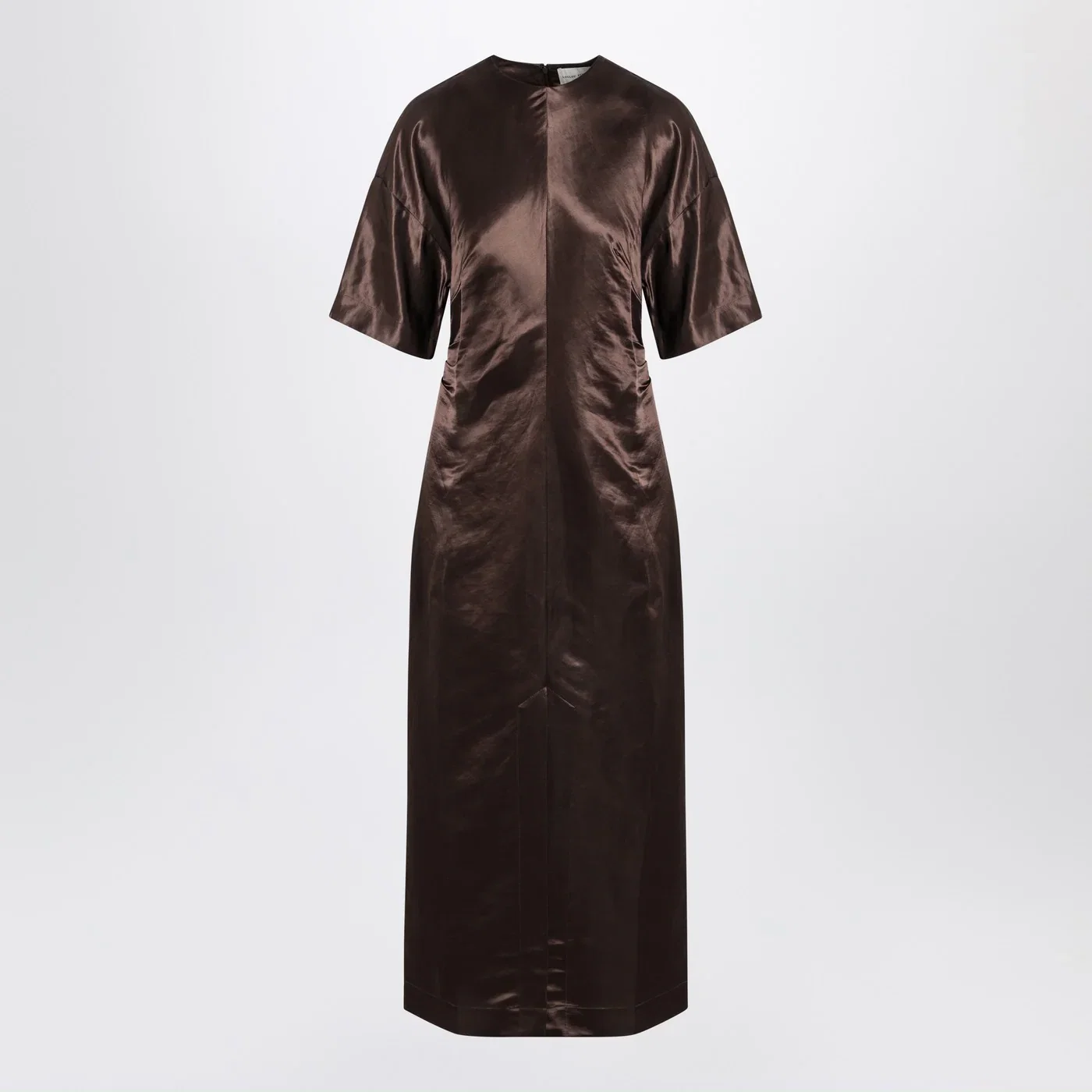 LouLou De Saison Long brown dress in linen and silk