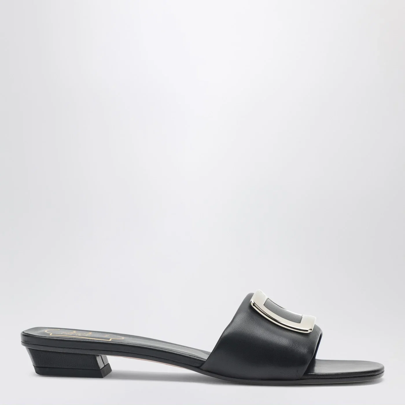 ROGER VIVIER Square buckle leather slides