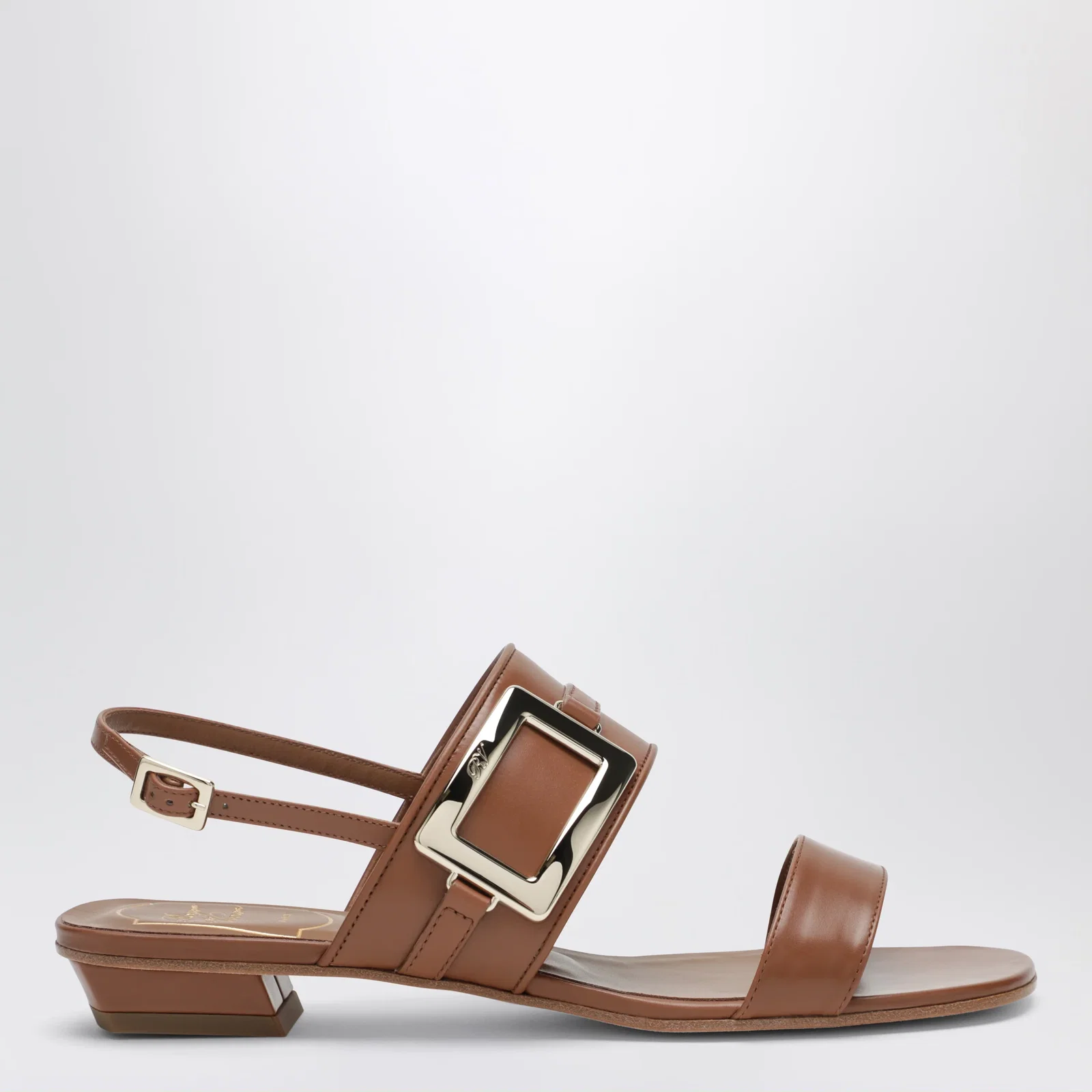 ROGER VIVIER Belle Vivier leather mules Cognac