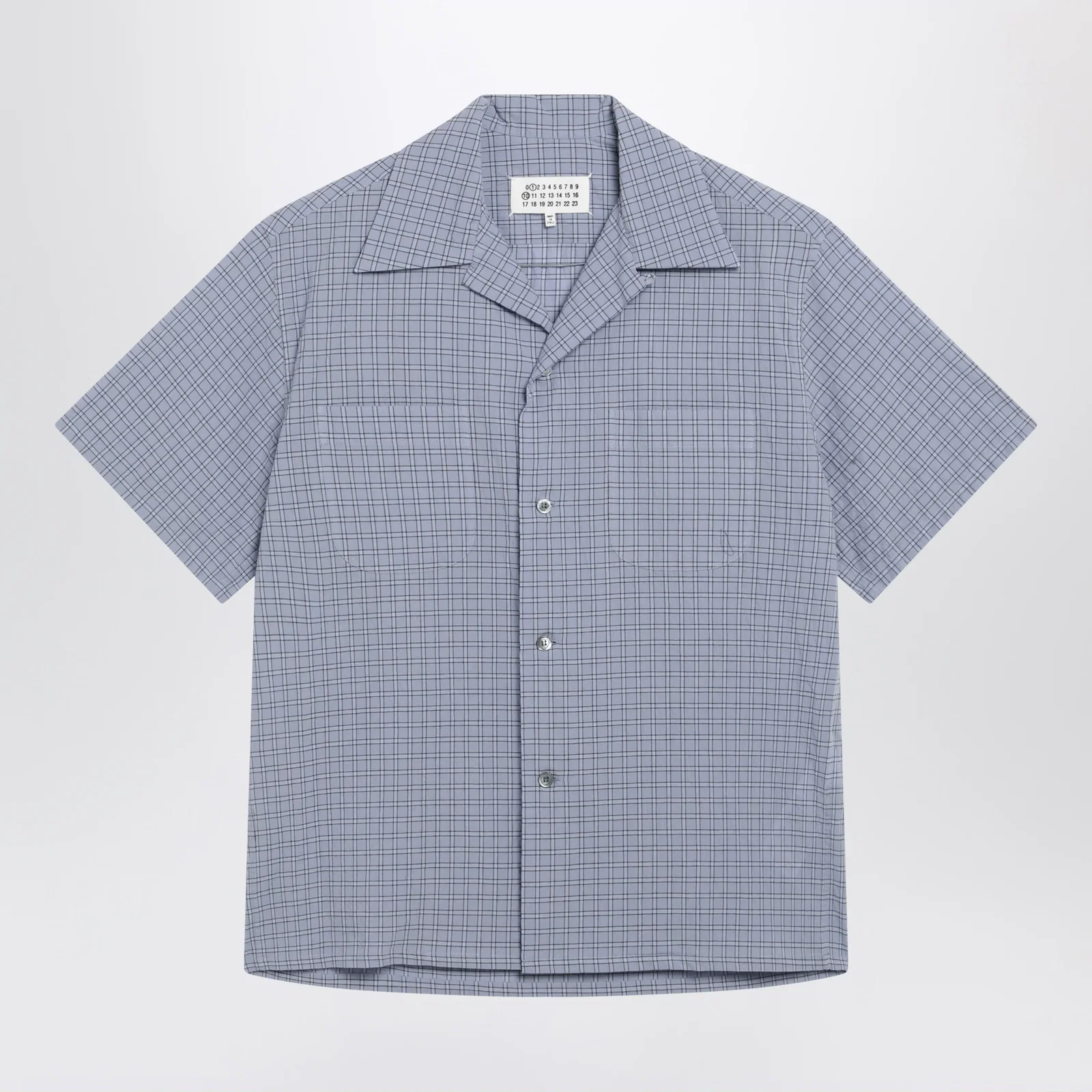 Maison Margiela Light blue check bowling shirt