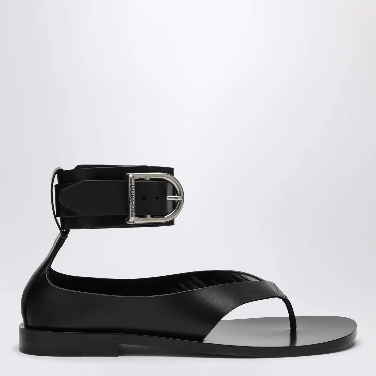 Durazzi Milano Black Sandals With Ankle Strap Closure