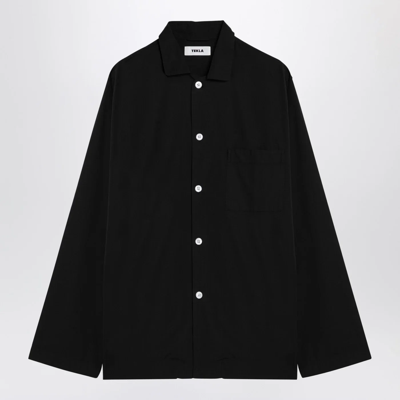 Tekla Black pyjama shirt