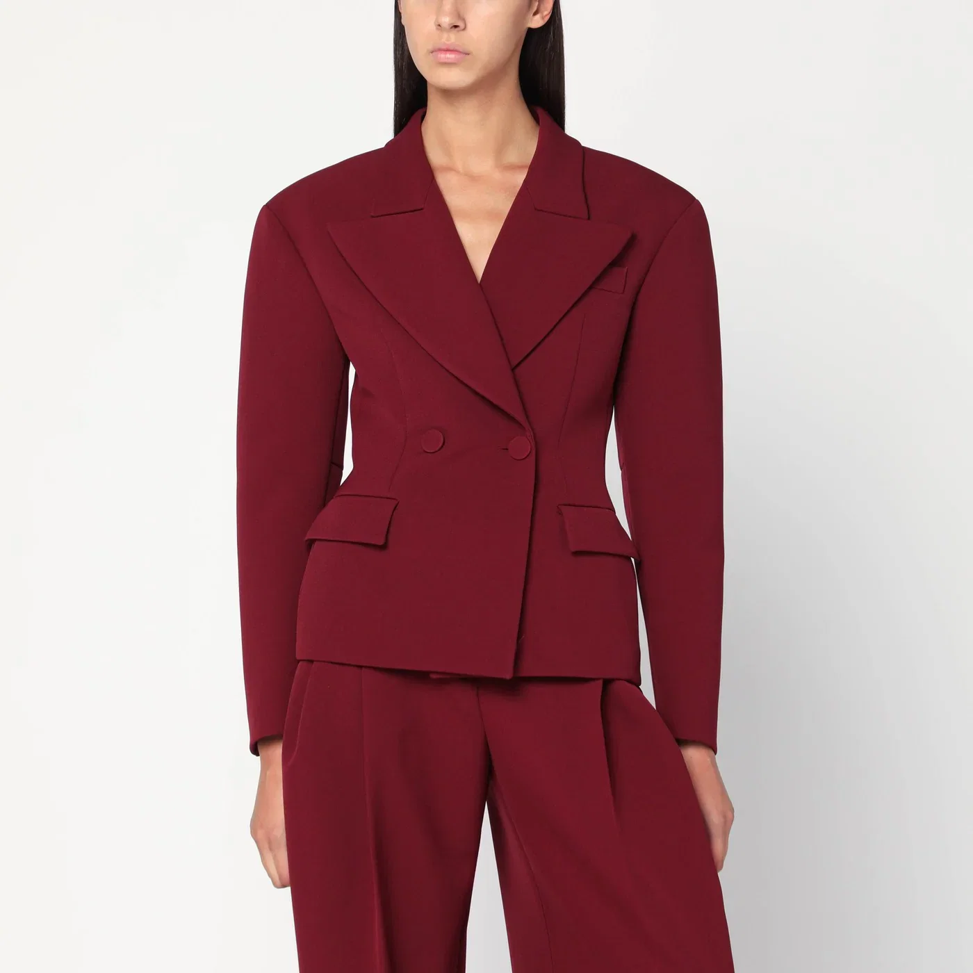 THE ANDAMANE Burgundy single-breasted jacket