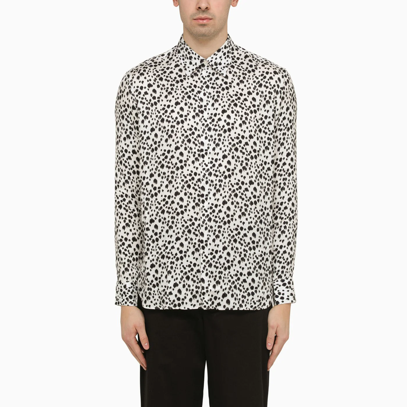 PT Torino White viscose striped shirt