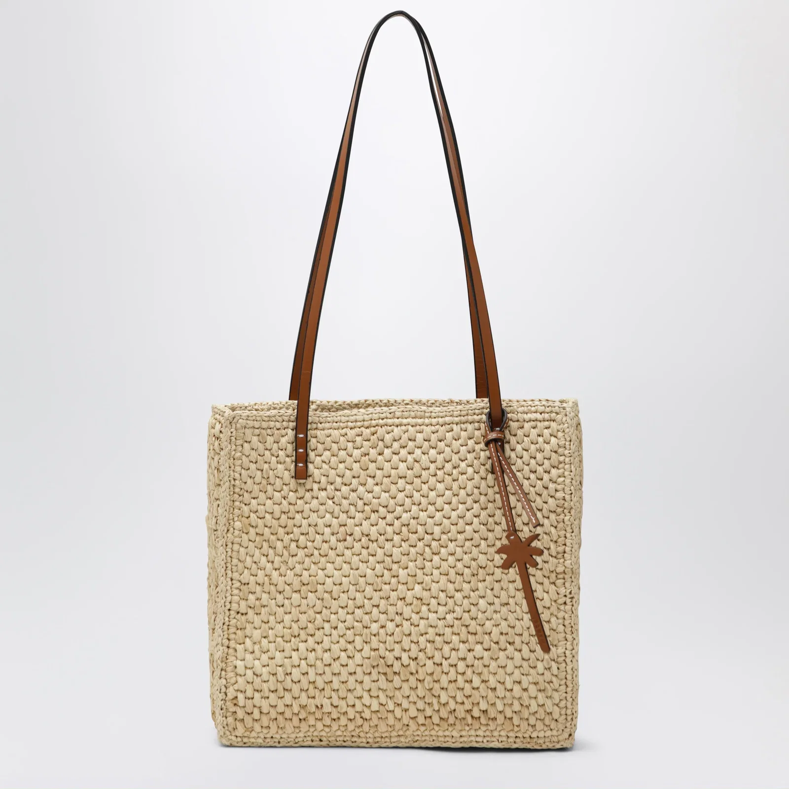 Manebí Beige raffia tote bag