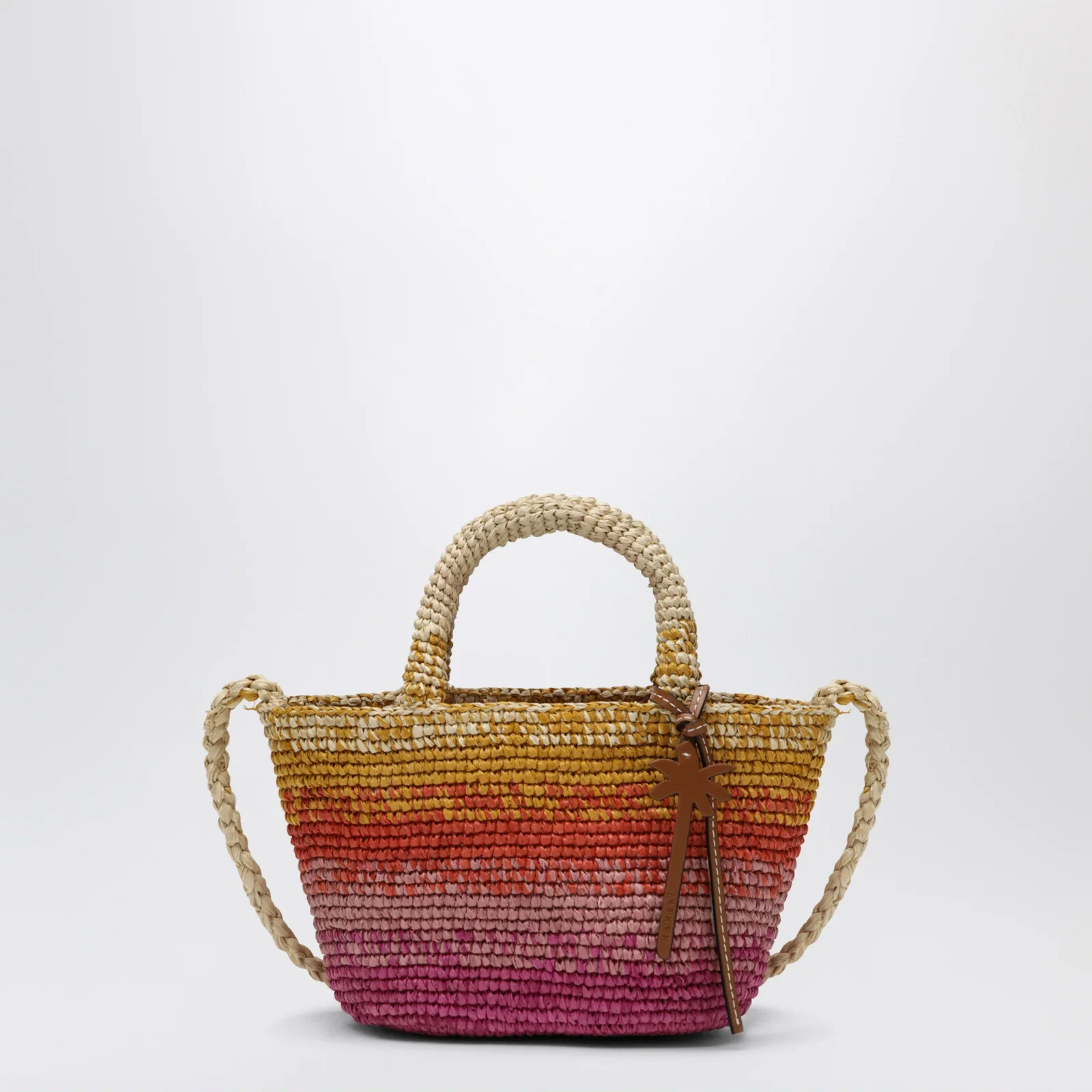 Manebí Mini Sunset Glow Panier bag in raffia