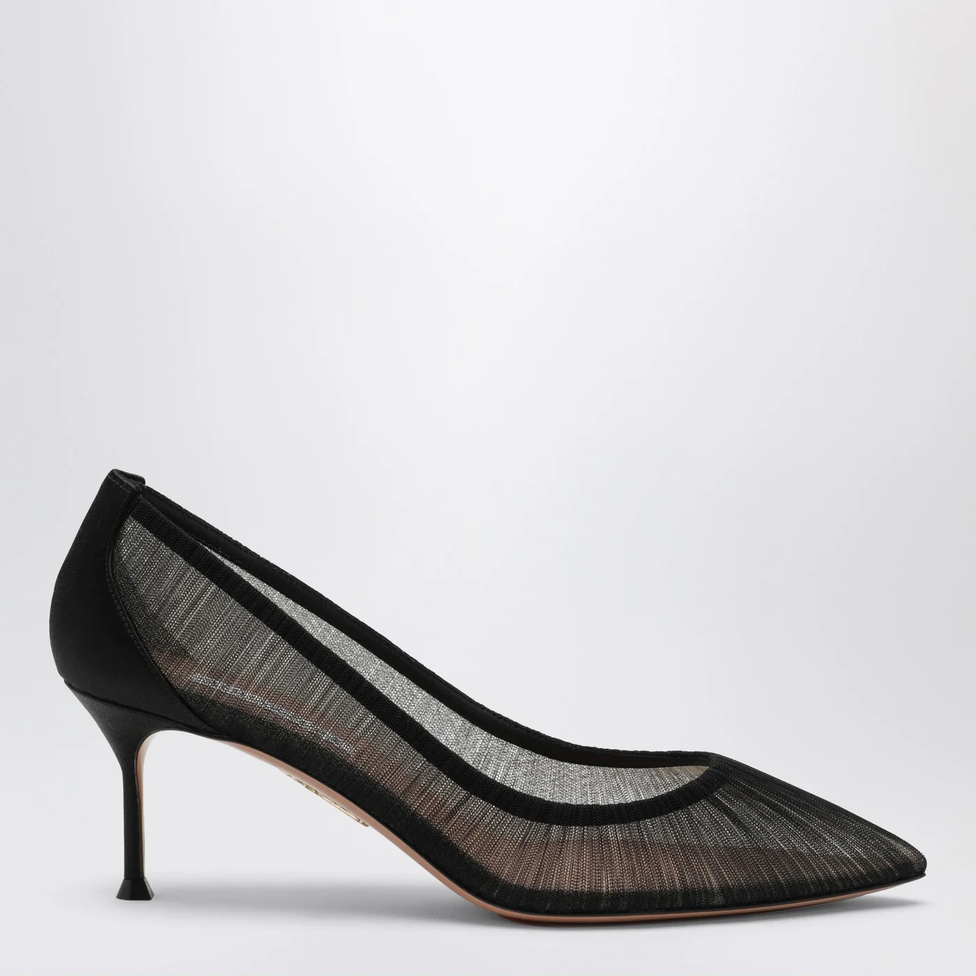 Aquazzura Voile black pumps in satin and mesh
