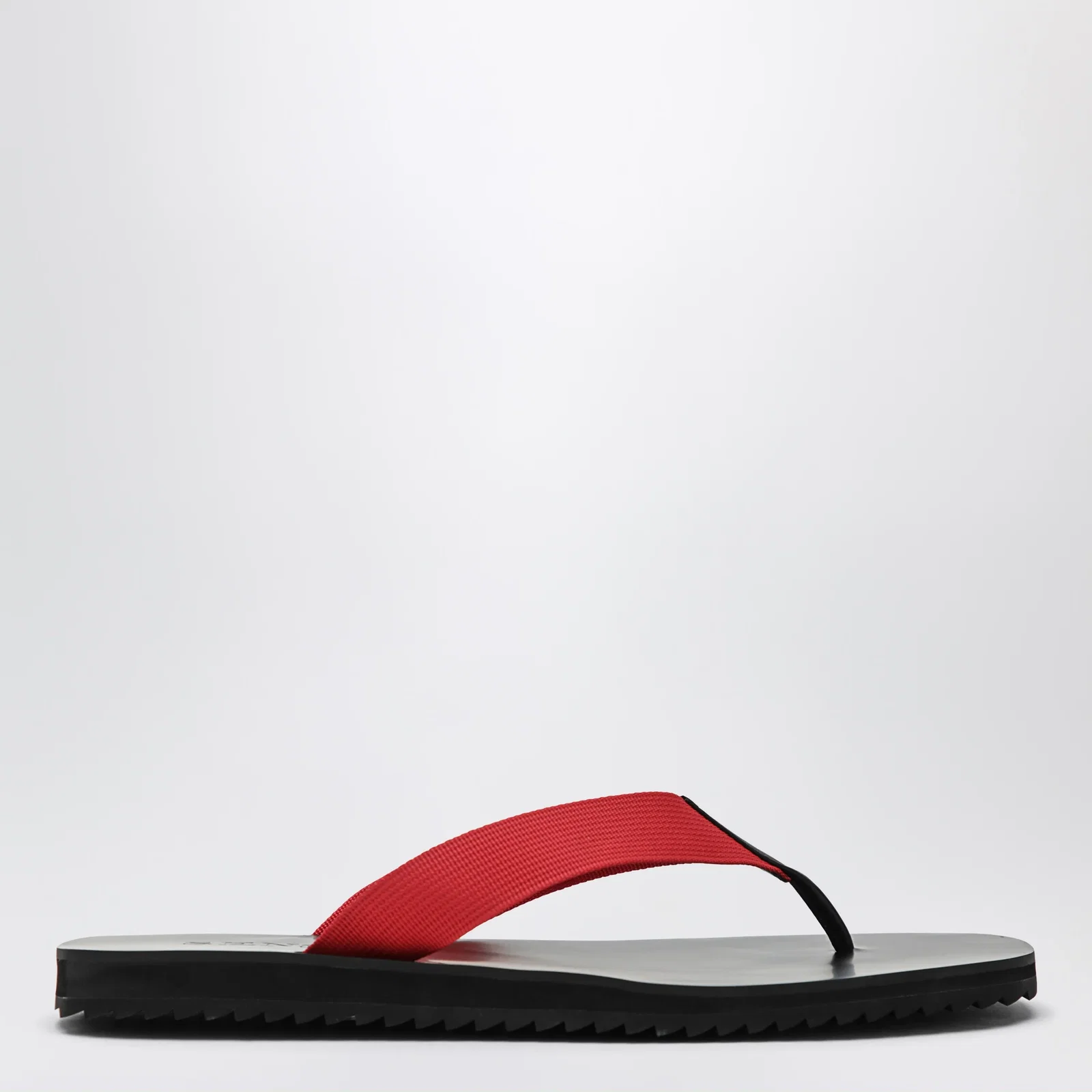 SENSO Xylon red leather and fabric slides